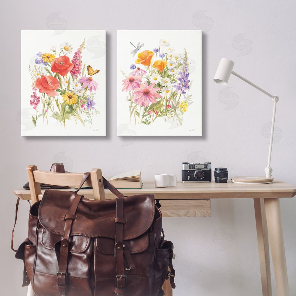 Danhui Nai Wildflowers in Bloom Insects Canvas Wall Art Print in Room