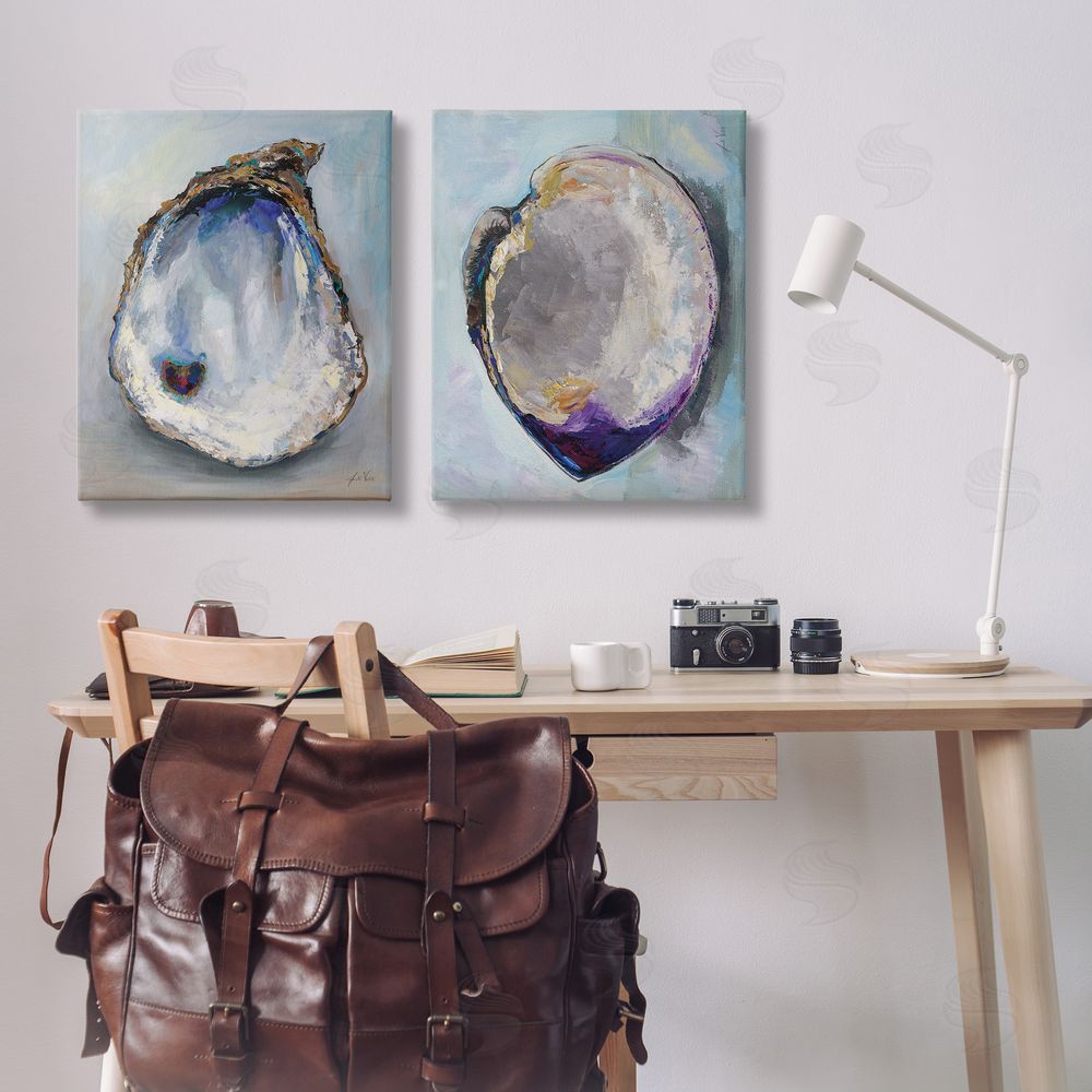 Jeanette Vertentes Open Oyster Clam Shell  Canvas Wall Art Print in Room