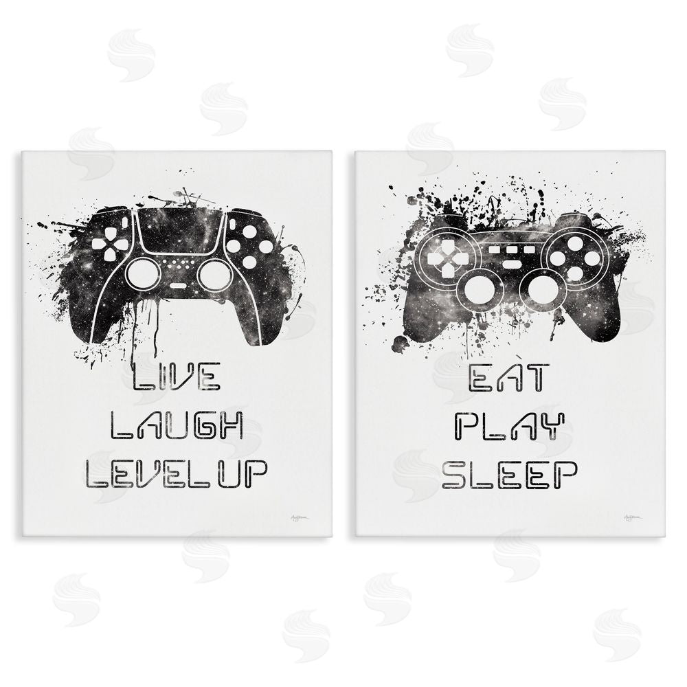 Mary Urban Gamer Play Splash Controllers Canvas Wall Art Print