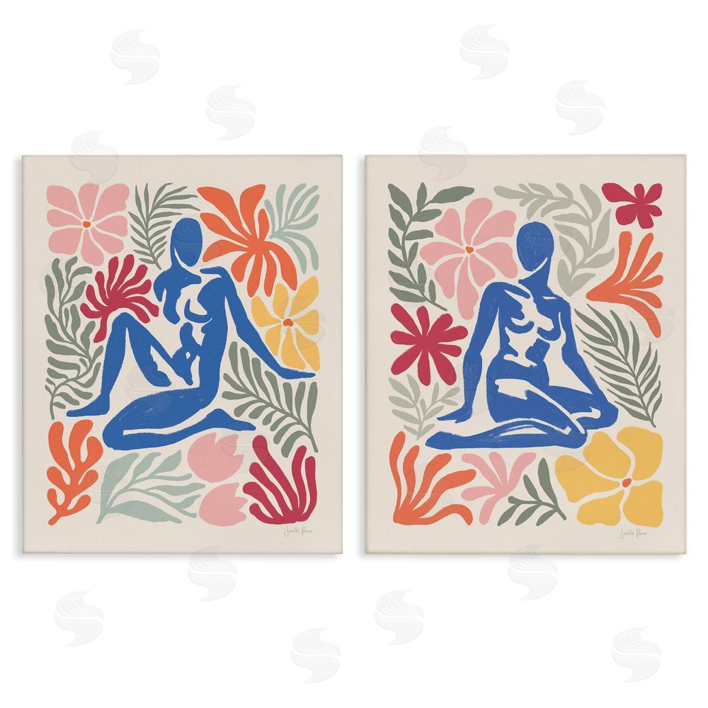 Janelle Penner Abstract Garden Female Figure Canvas Wall Art Print