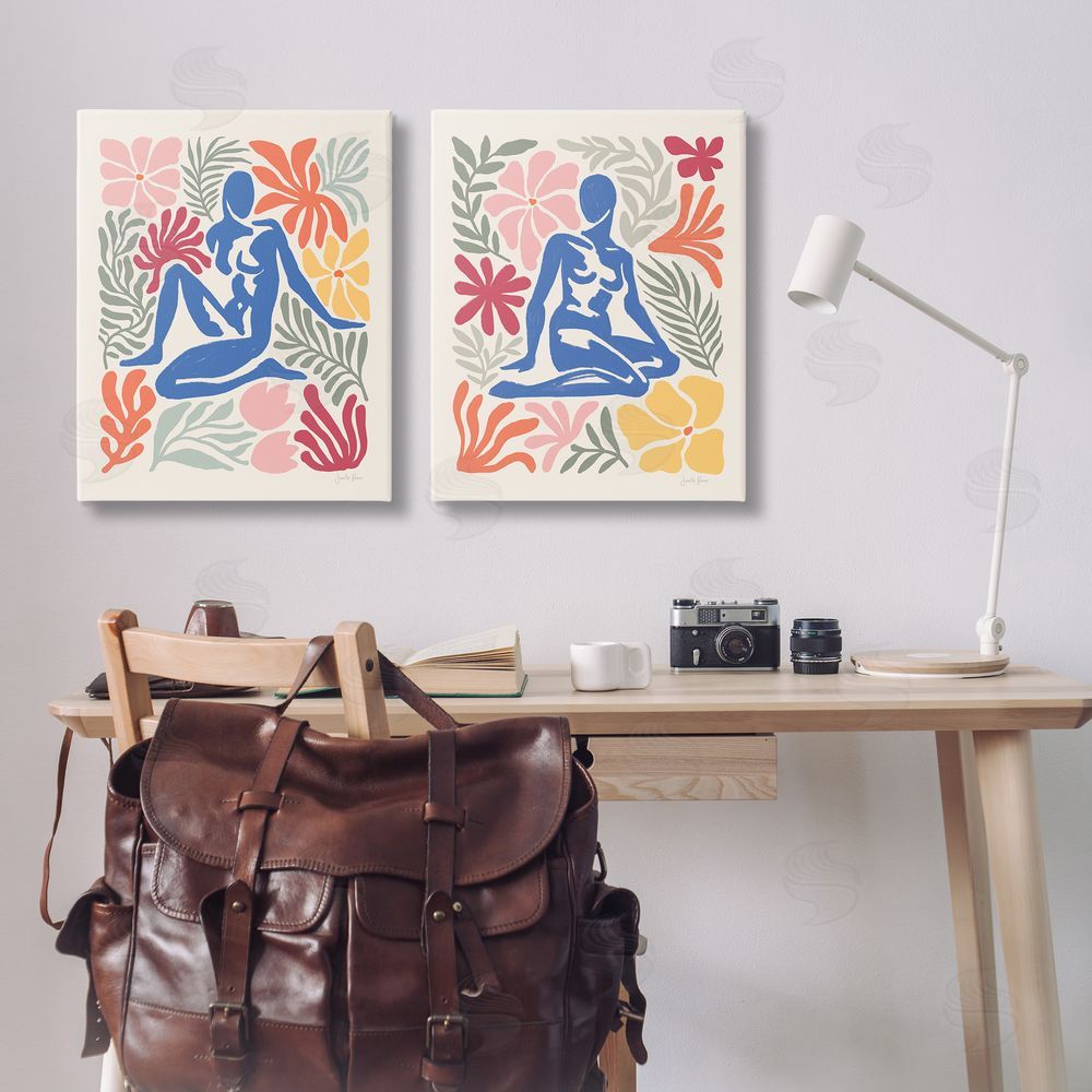 Janelle Penner Abstract Garden Female Figure Canvas Wall Art Print in Room