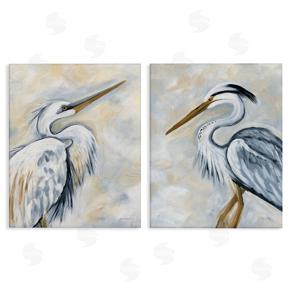 Yvette St. Amant White Egret Blue Heron Canvas Wall Art Print