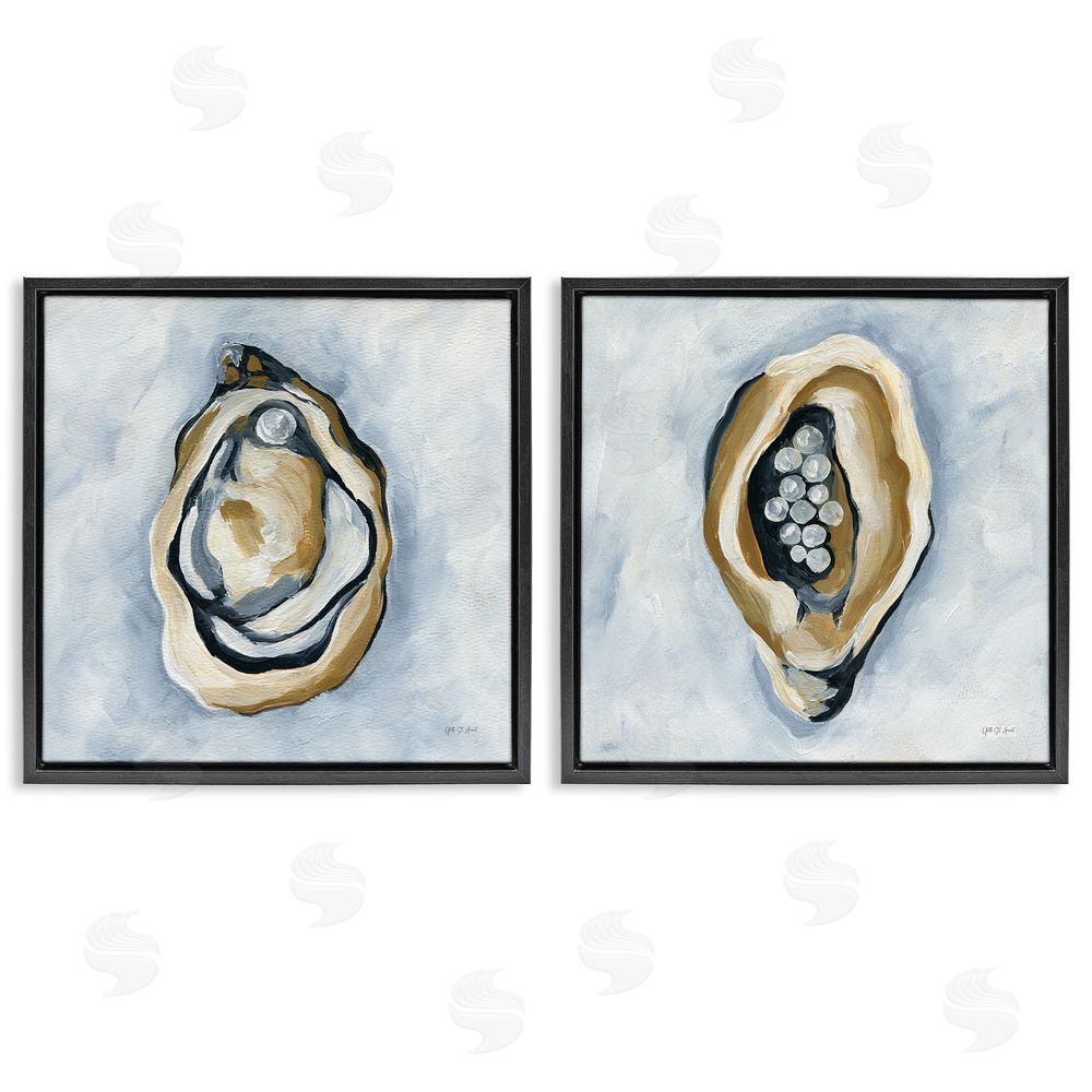Yvette St. Amant Oyster with Pearls Black Floating Frame Canvas Wall Art Print