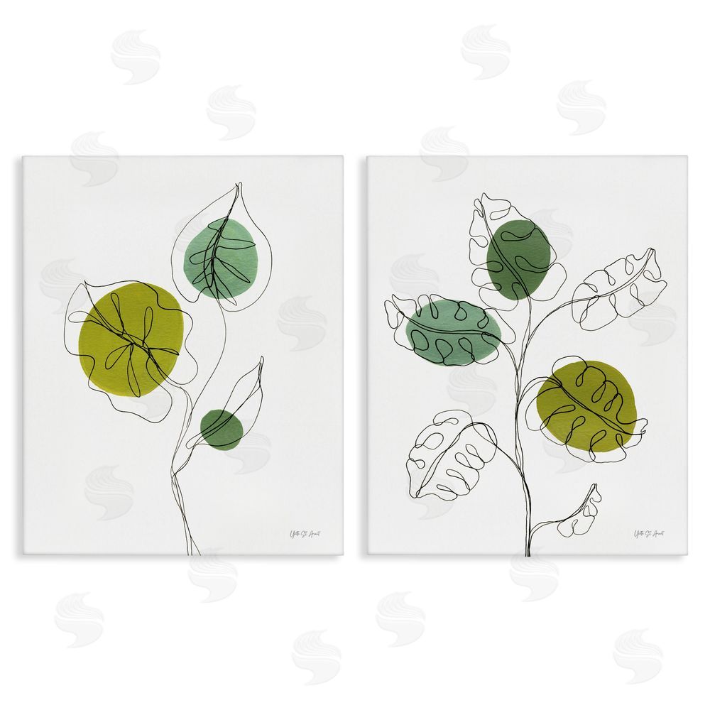 Yvette St. Amant Minimalist Line Monstera Plants Canvas Wall Art Print