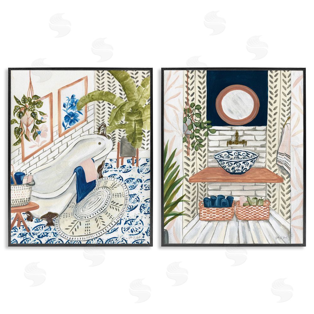 Yvette St. Amant Boho Chic Bathroom Black Framed Giclee Wall Art Print
