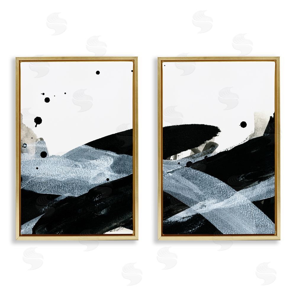 Yvette St. Amant Gradient Movement Abstraction Gold Floating Frame Canvas Wall Art Print