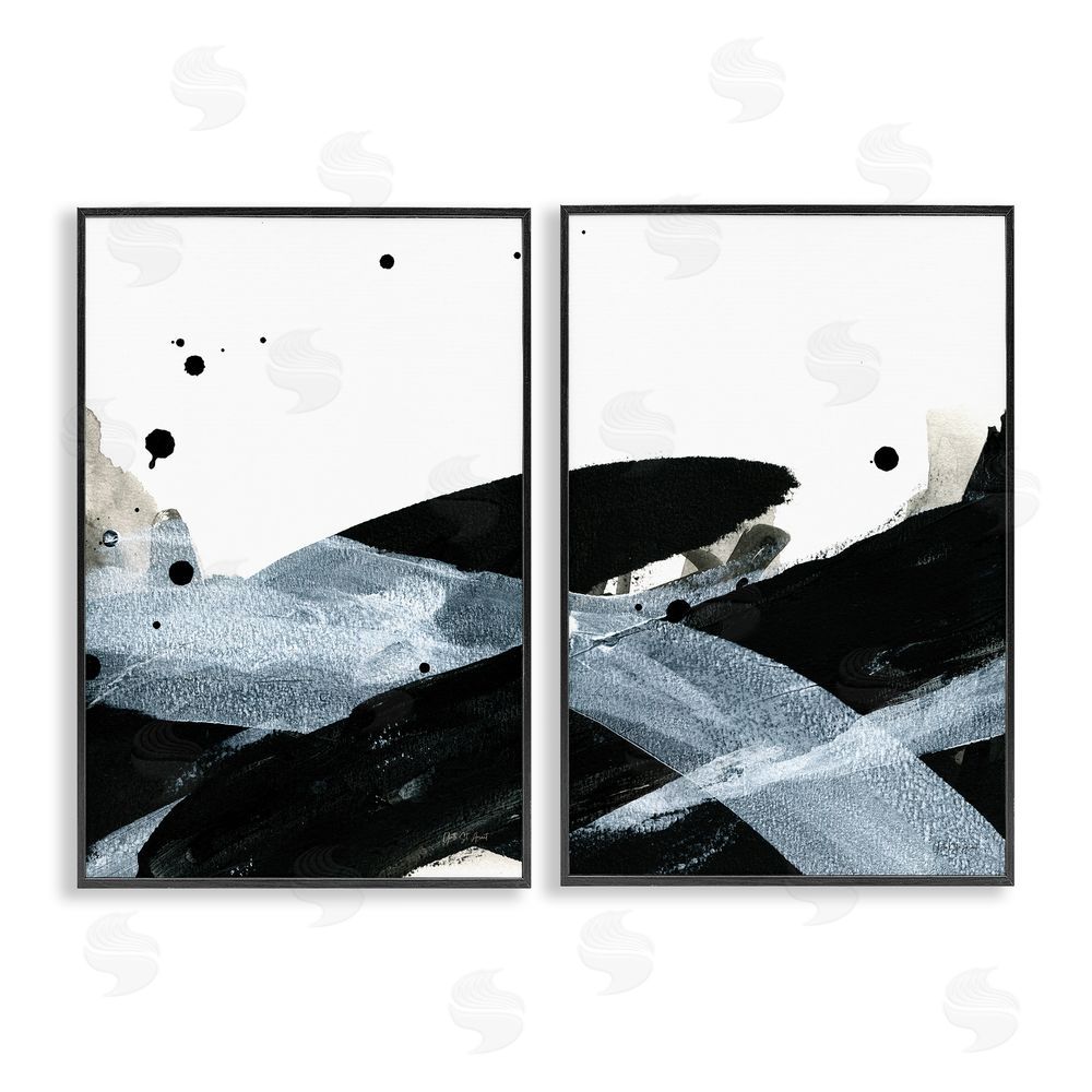 Yvette St. Amant Gradient Movement Abstraction Black Framed Giclee Wall Art Print