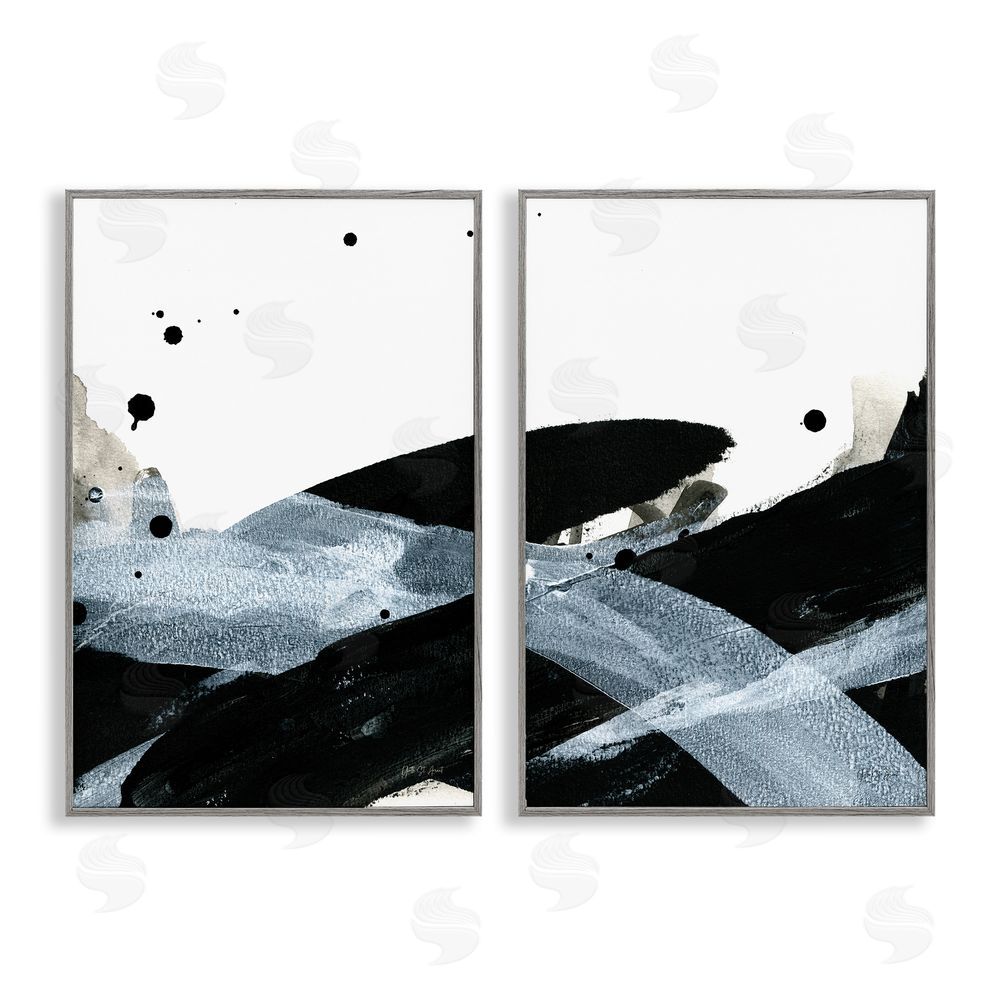 Yvette St. Amant Gradient Movement Abstraction Gray Framed Giclee Wall Art Print