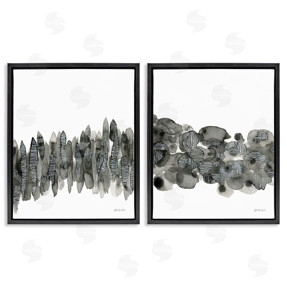 Yvette St. Amant Abstract Charcoal Kindling Black Floating Frame Canvas Wall Art Print