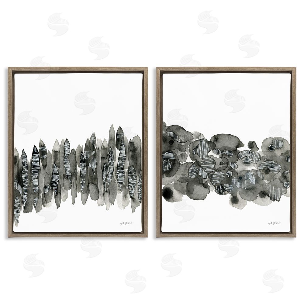 Yvette St. Amant Abstract Charcoal Kindling Brown Floating Frame Canvas Wall Art Print