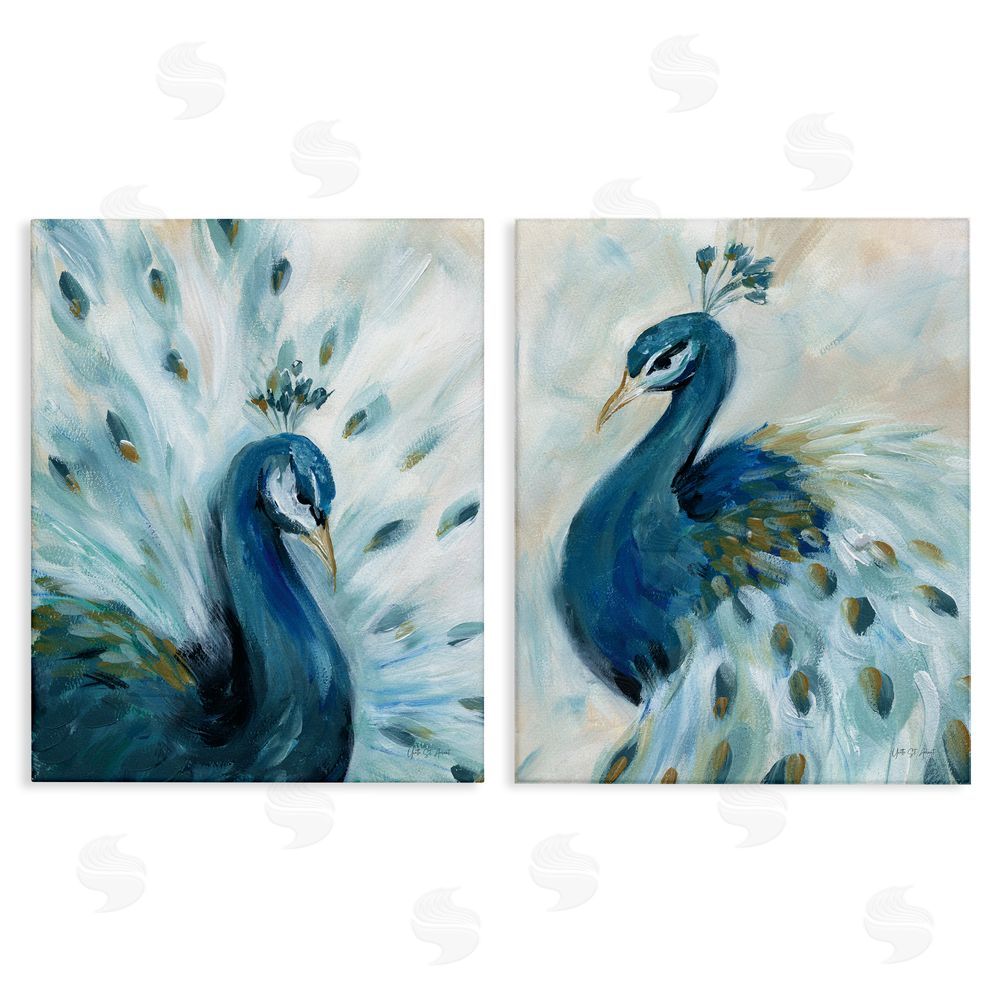 Yvette St. Amant Gentle Pretty Peacocks Canvas Wall Art Print