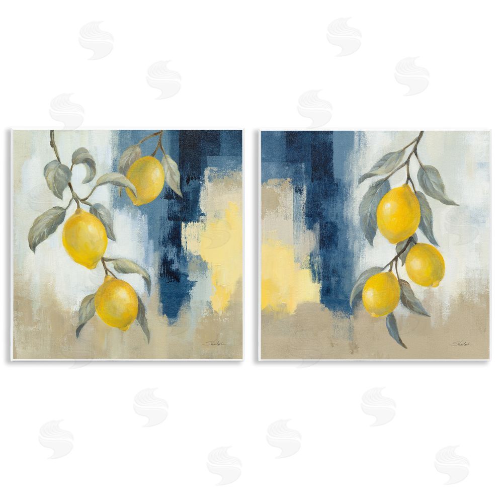 Silvia Vassileva Abstract Hanging Lemon Fruits Wooden Wall Plaque Art Print