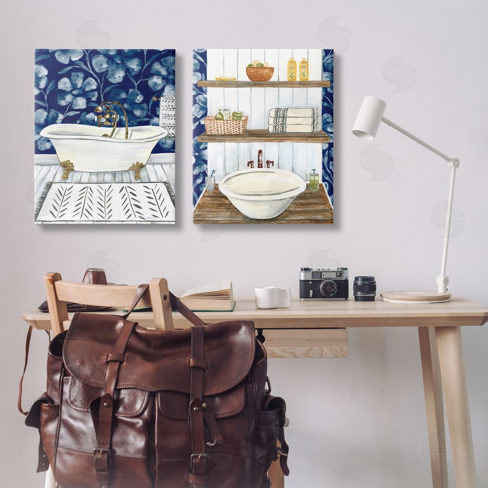 Yvette St. Amant Bold Painted Farmhouse Bathroom  Canvas Wall Art Print in Room