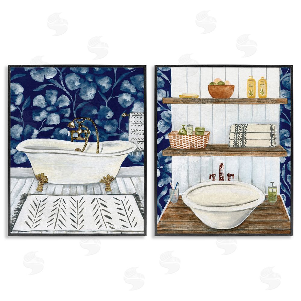 Yvette St. Amant Bold Painted Farmhouse Bathroom  Black Framed Giclee Wall Art Print