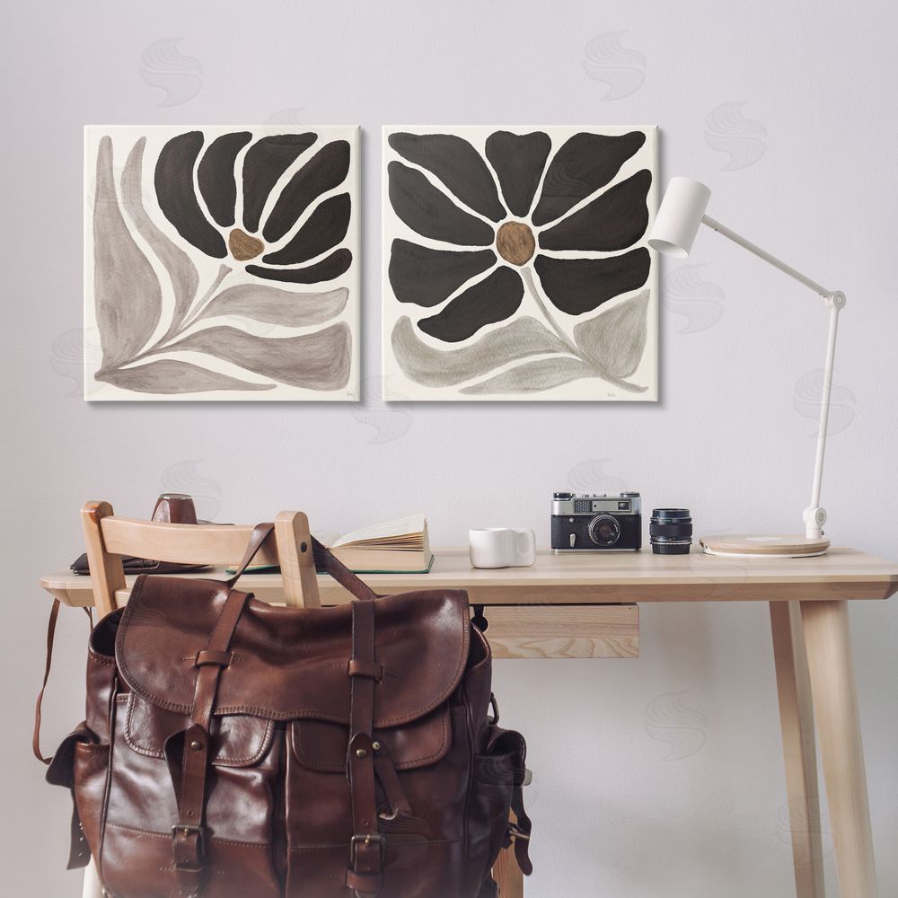 Veronique Charron Large Modern Flower  Canvas Wall Art Print in Room