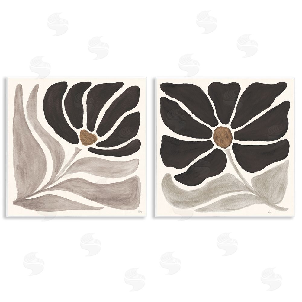 Veronique Charron Large Modern Flower  Wooden Wall Plaque Art Print