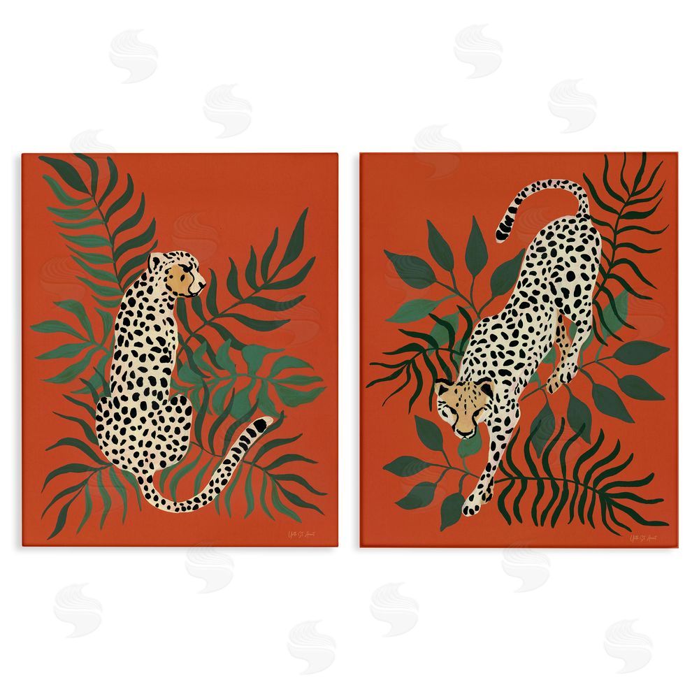 Yvette St. Amant Sitting Cheetah Prowling Jungle  Canvas Wall Art Print