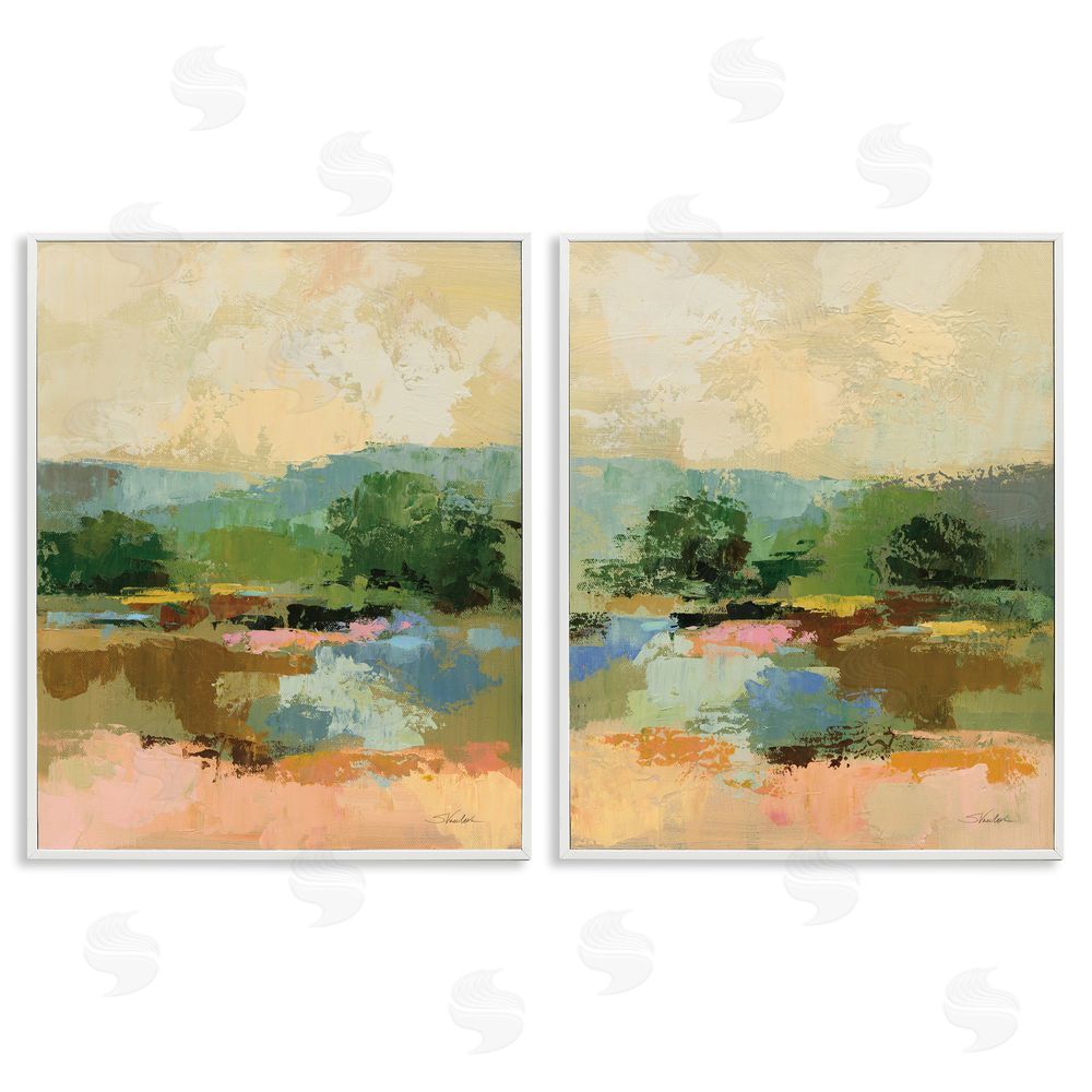 Silvia Vassileva Across the River Landscape White Framed Giclee Wall Art Print