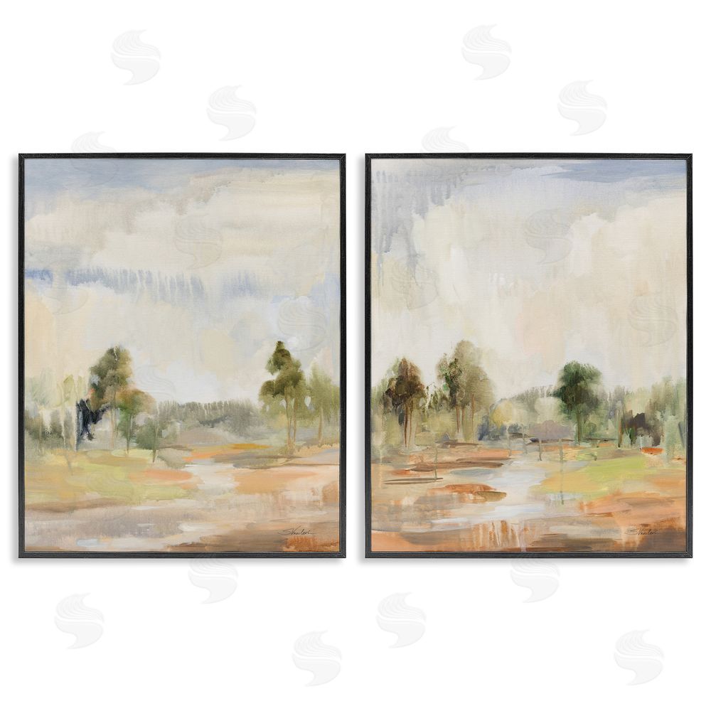 Silvia Vassileva Summer Rainstorm in the Woods Black Framed Giclee Wall Art Print