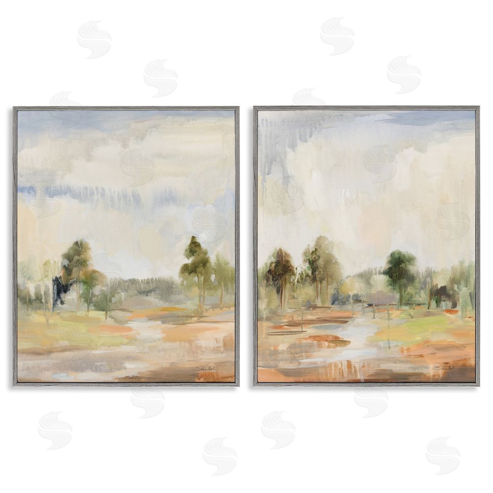 Silvia Vassileva Summer Rainstorm in the Woods Gray Framed Giclee Wall Art Print