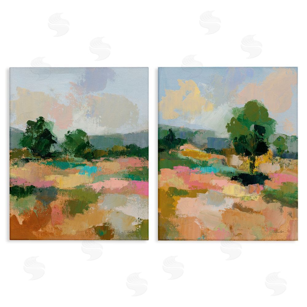 Silvia Vassileva Spring Field Abstract Landscape  Canvas Wall Art Print