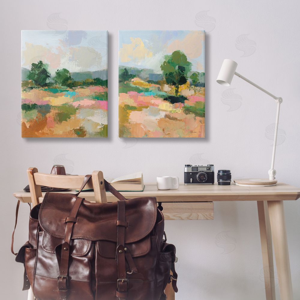 Silvia Vassileva Spring Field Abstract Landscape  Canvas Wall Art Print in Room