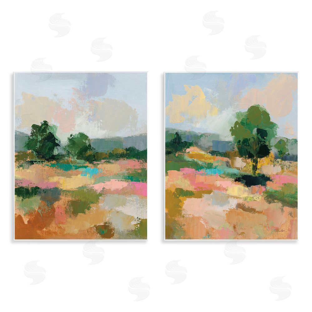 Silvia Vassileva Spring Field Abstract Landscape  Wooden Wall Plaque Art Print