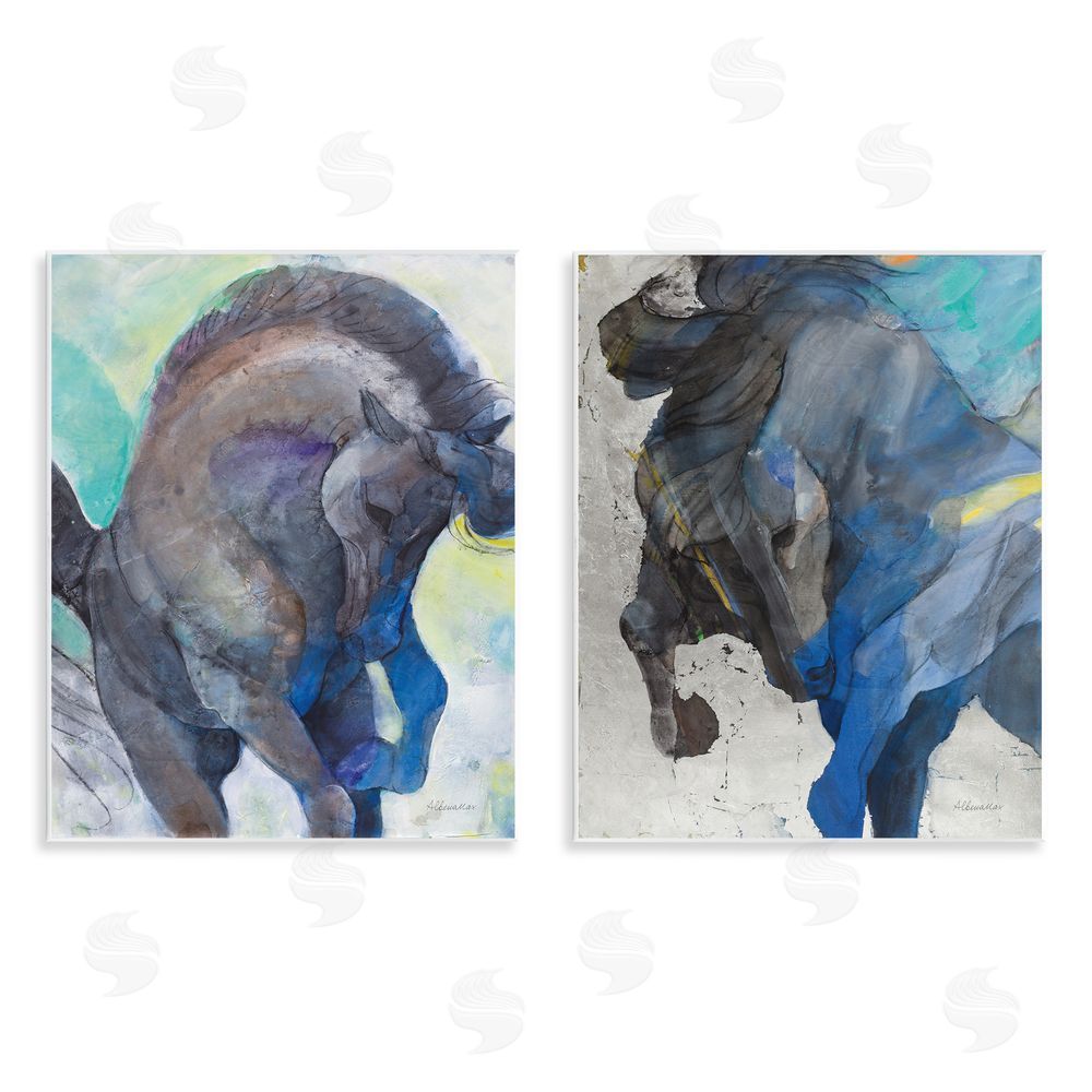 Albena Hristova Bucking Horse Joyful Play Wooden Wall Plaque Art Print