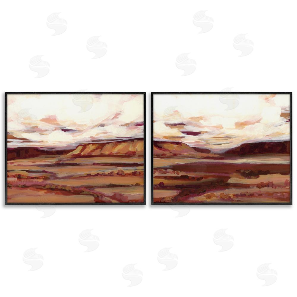 Haley Knighten Mauve Mesa Abstract Landscape  Black Framed Giclee Wall Art Print