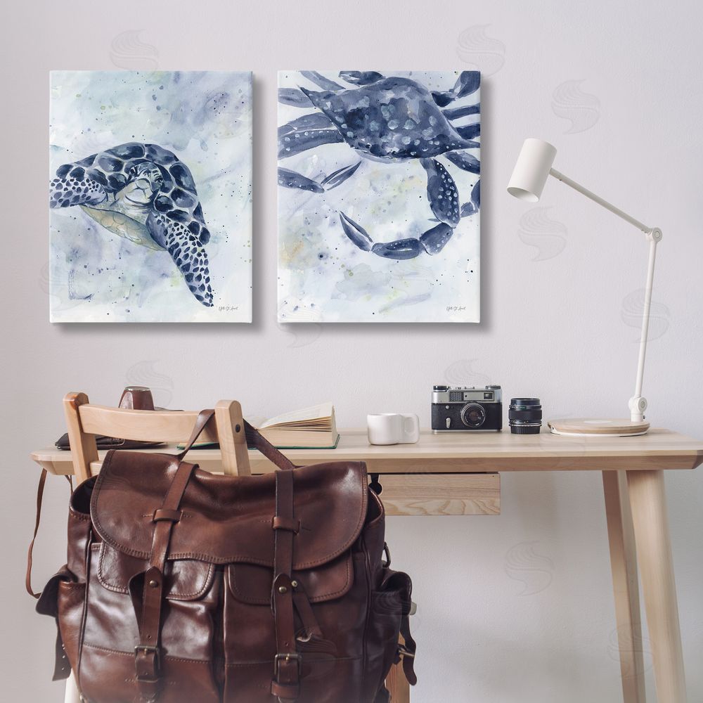 Yvette St. Amant Sea Creatures Turtle & Crab Canvas Wall Art Print in Room