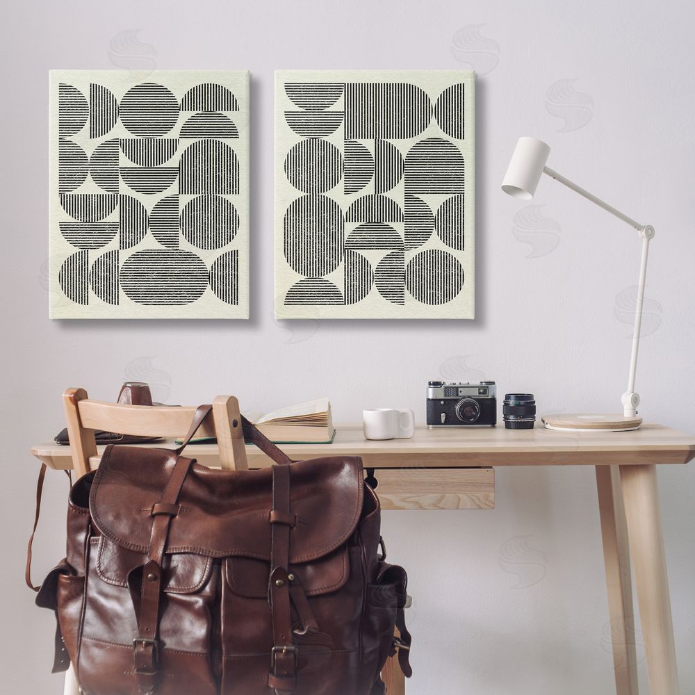 Victoria Barnes Minimalist Modern Geometric Canvas Wall Art Print in Room