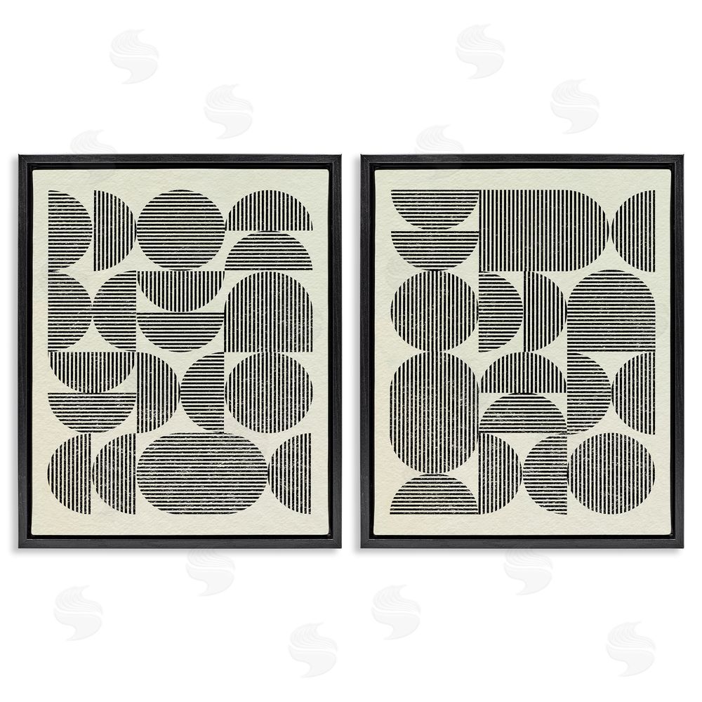 Victoria Barnes Minimalist Modern Geometric Black Floating Frame Canvas Wall Art Print