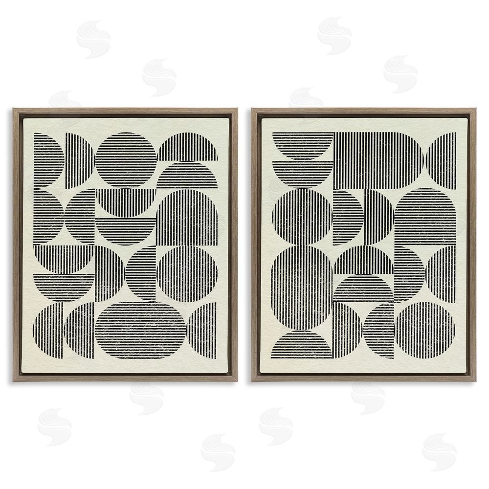 Victoria Barnes Minimalist Modern Geometric Brown Floating Frame Canvas Wall Art Print