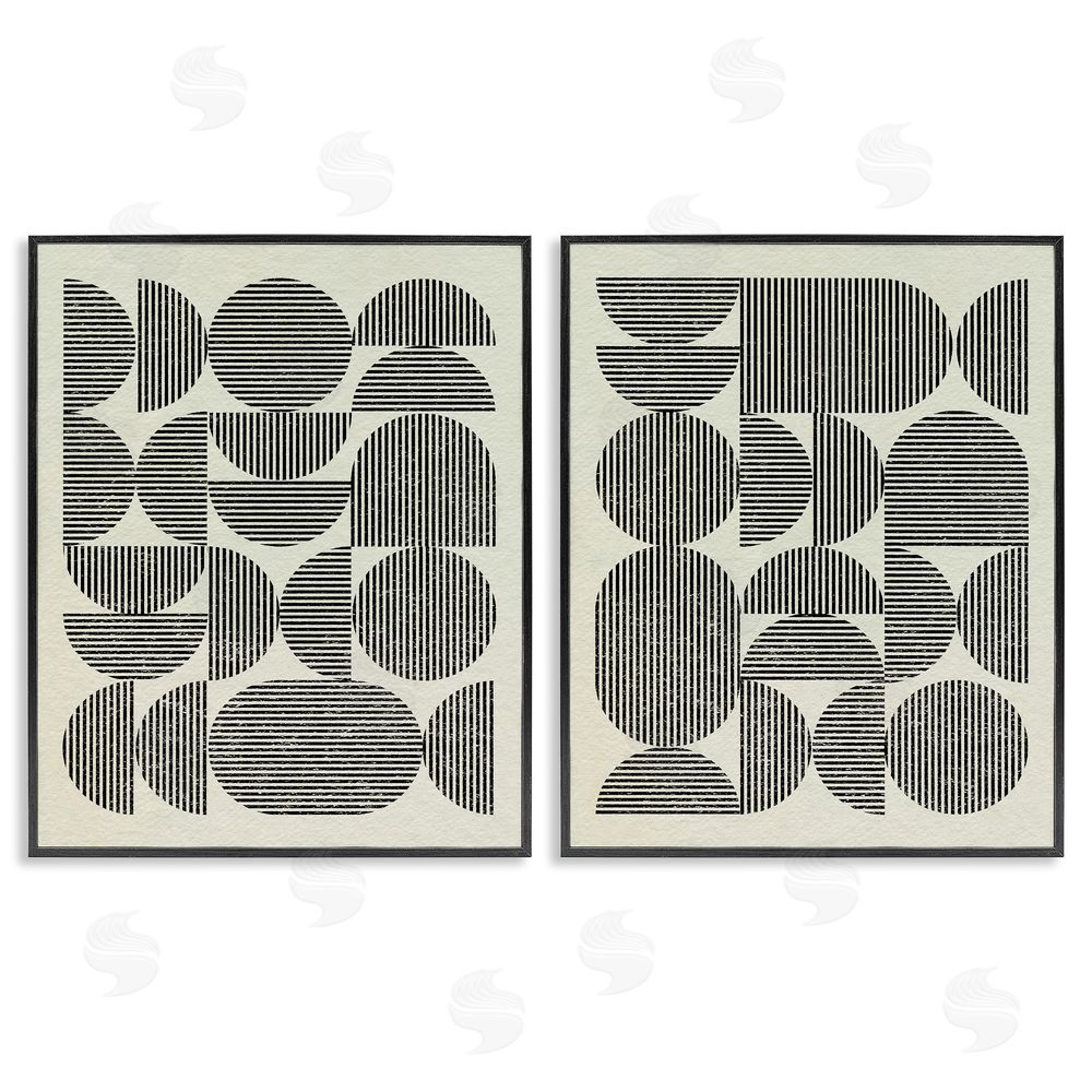 Victoria Barnes Minimalist Modern Geometric Black Framed Giclee Wall Art Print