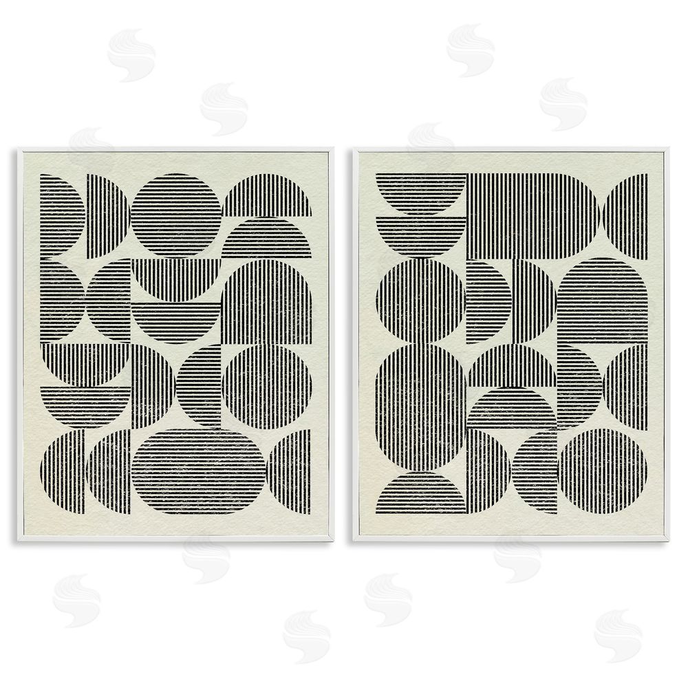 Victoria Barnes Minimalist Modern Geometric White Framed Giclee Wall Art Print