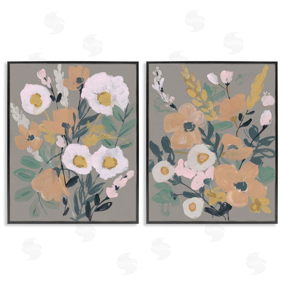 Jennifer Goldberger Cheery Floral Bouquet  Black Framed Giclee Wall Art Print