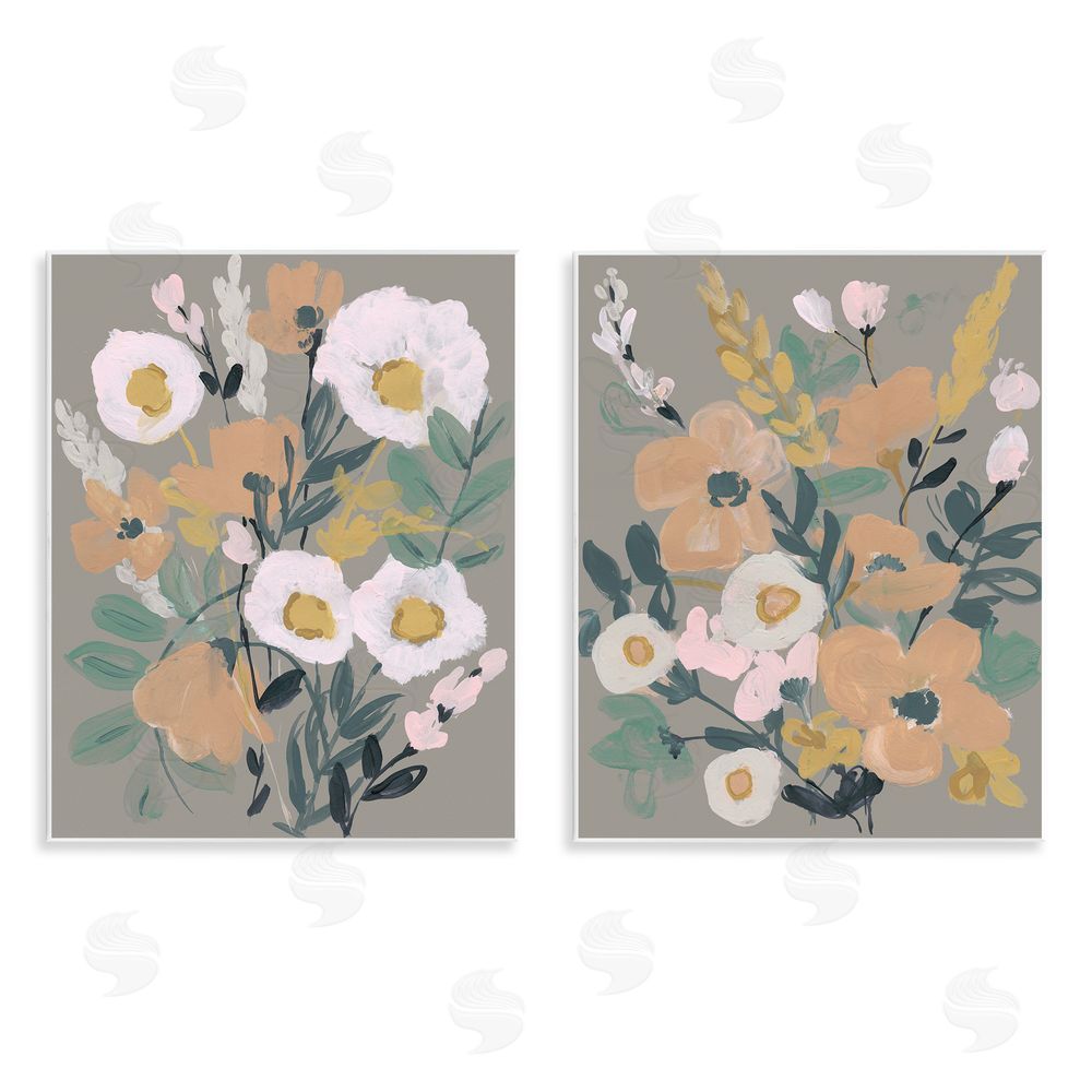 Jennifer Goldberger Cheery Floral Bouquet  Wooden Wall Plaque Art Print