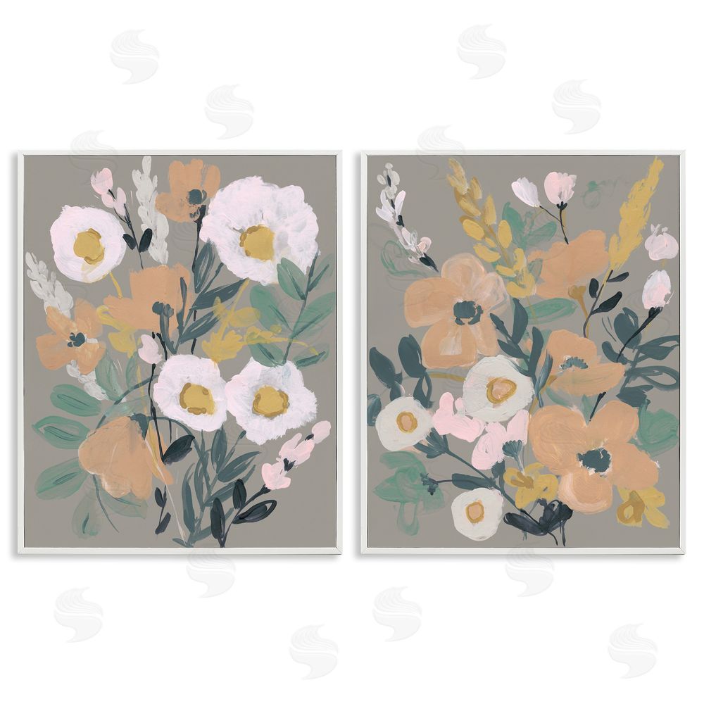 Jennifer Goldberger Cheery Floral Bouquet  White Framed Giclee Wall Art Print
