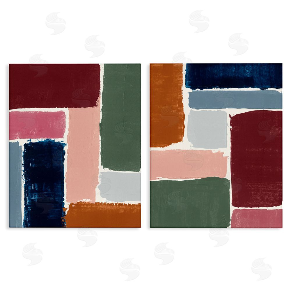 Victoria Barnes Abstract Modular Color Block  Canvas Wall Art Print