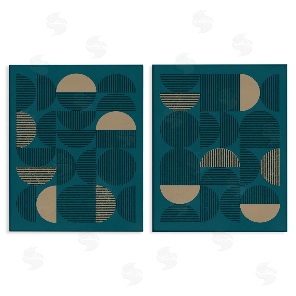 Vision Studio Minimalist Teal Geometric Canvas Wall Art Print