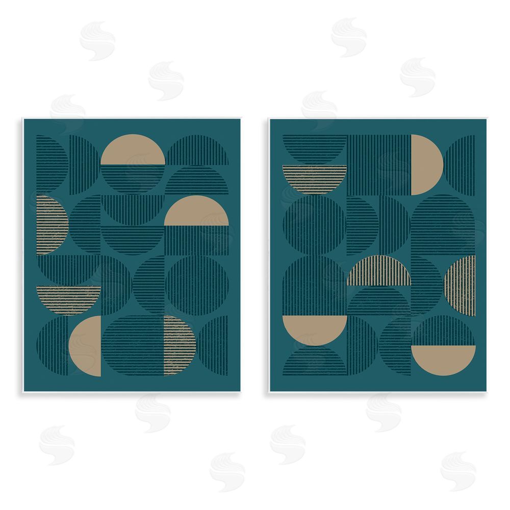 Vision Studio Minimalist Teal Geometric Wooden Wall Plaque Art Print