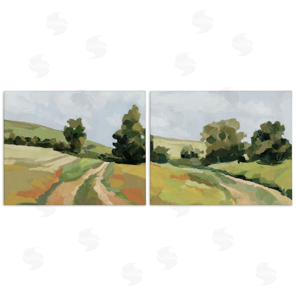 Victoria Barnes Abstract Country Road Landscape Canvas Wall Art Print