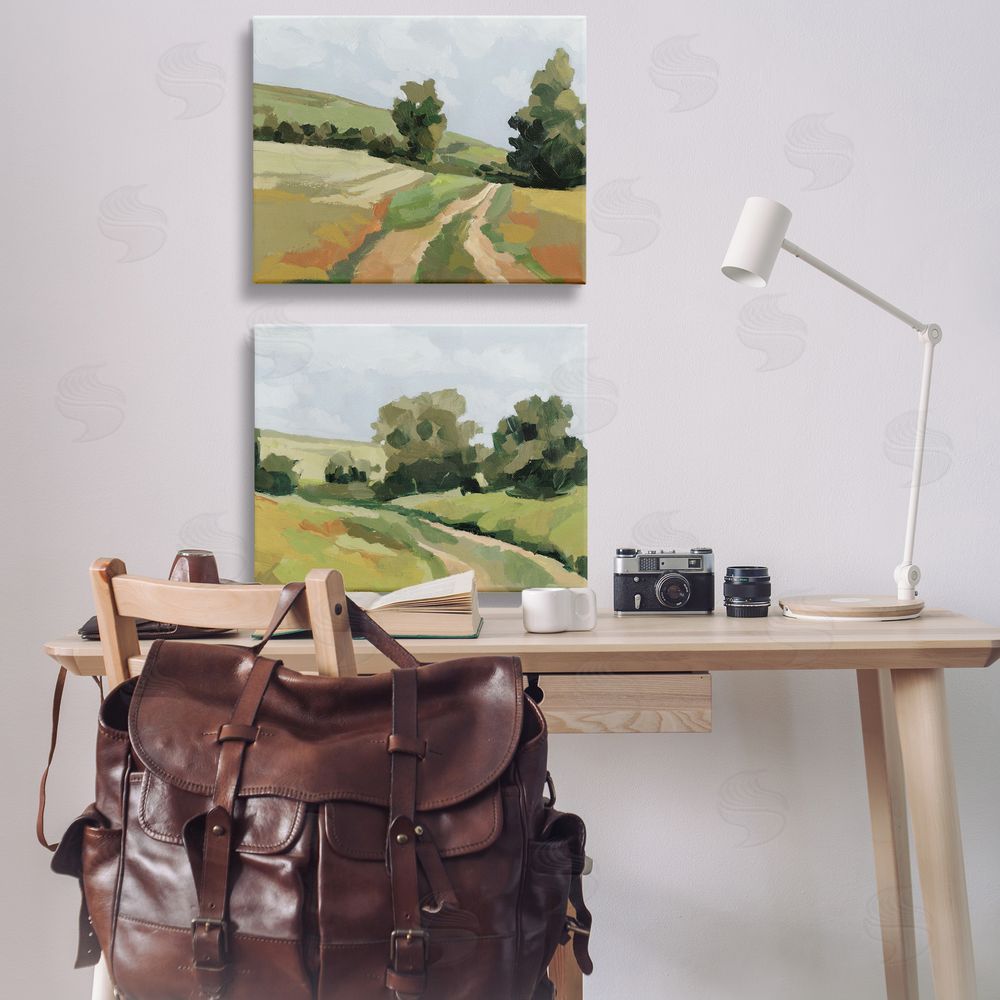 Victoria Barnes Abstract Country Road Landscape Canvas Wall Art Print in Room