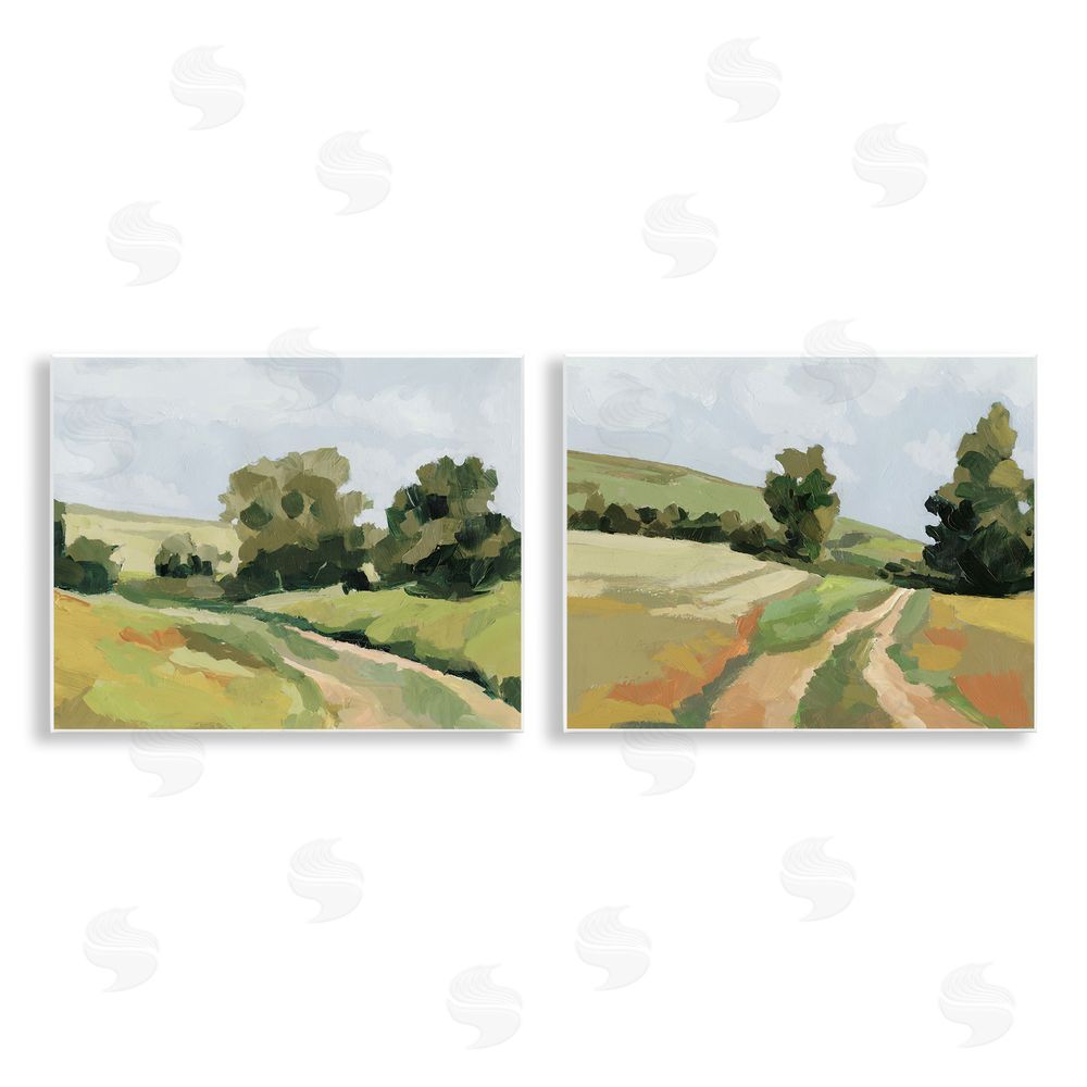Victoria Barnes Abstract Country Road Landscape Wooden Wall Plaque Art Print