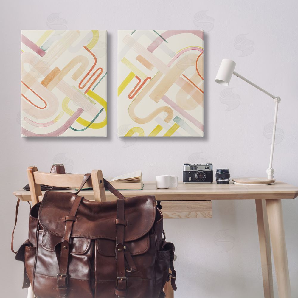 Grace Popp Retro Neutral Patterns Canvas Wall Art Print in Room