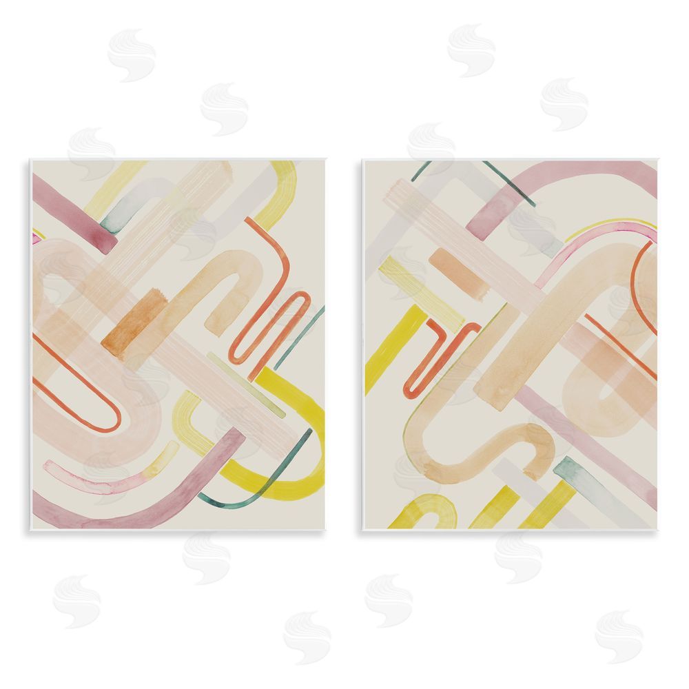 Grace Popp Retro Neutral Patterns Wooden Wall Plaque Art Print