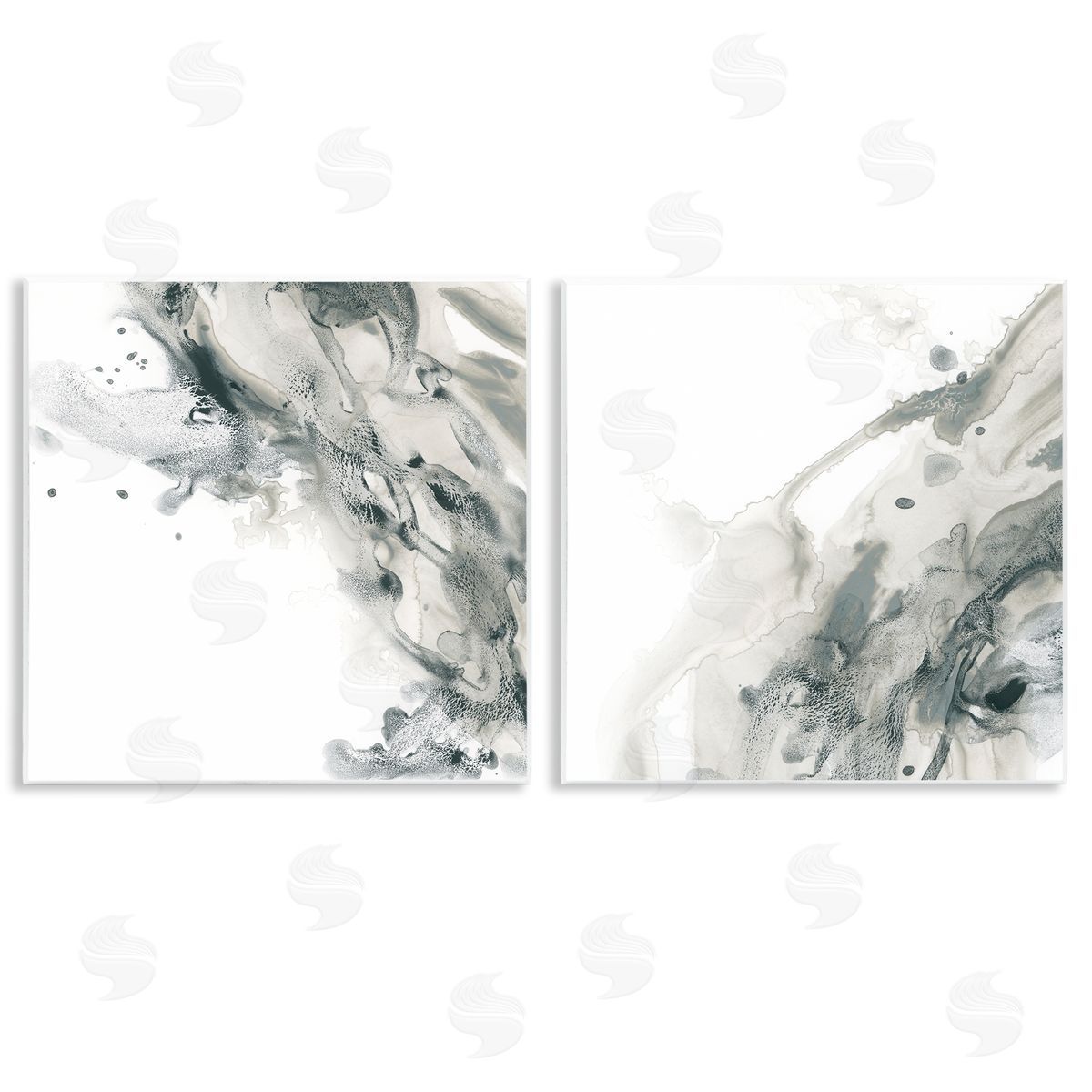 June Erica Vess Abstract Monochromatic Liquid  Wooden Wall Plaque Art Print