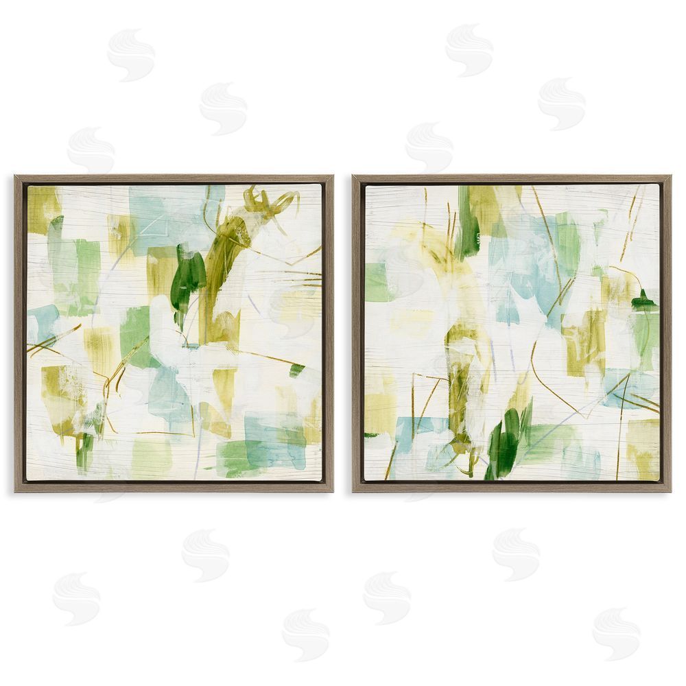 June Erica Vess Abstract Chaotic Patterns Brown Floating Frame Canvas Wall Art Print