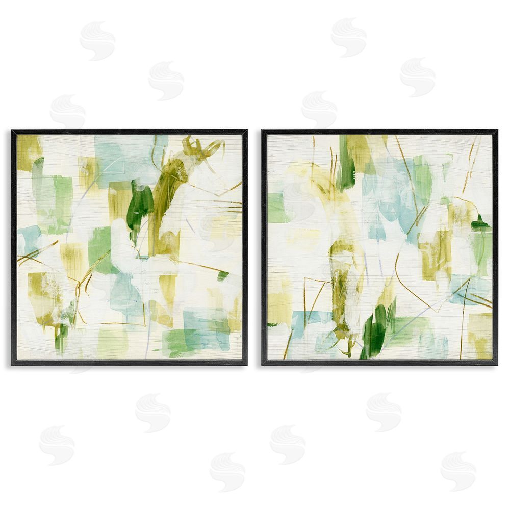 June Erica Vess Abstract Chaotic Patterns Black Framed Giclee Wall Art Print