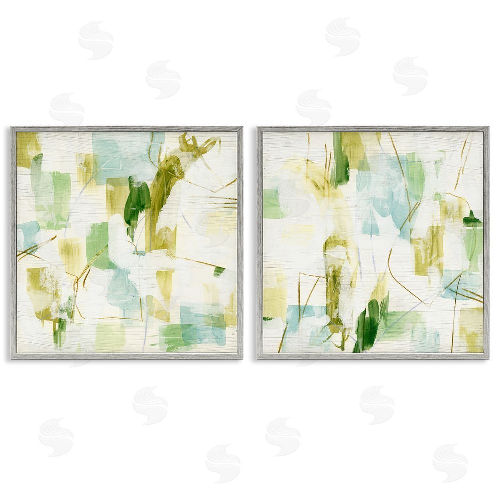 June Erica Vess Abstract Chaotic Patterns Gray Framed Giclee Wall Art Print